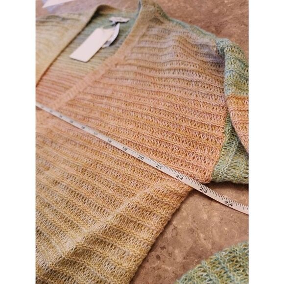 Fate  NWT KNITTED OPEN CARDIGAN- GREEN OMBRE MULTI colored size small - Picture 6 of 10